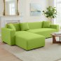 Anyhouz 4-Seater Sofa Cover, Plain Apple Green, Elastic Stretch, Protective Slipcover