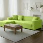 Anyhouz 4-Seater Sofa Cover, Plain Apple Green, Elastic Stretch, Protective Slipcover