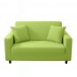 Anyhouz 2-Seater Sofa Cover, Plain Apple Green, Elastic Stretch, Protective Slipcover