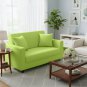 Anyhouz 2-Seater Sofa Cover, Plain Apple Green, Elastic Stretch, Protective Slipcover