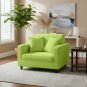 Anyhouz 1-Seater Sofa Cover, Plain Apple Green, Elastic Stretch, Protective Slipcover