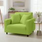 Anyhouz 1-Seater Sofa Cover, Plain Apple Green, Elastic Stretch, Protective Slipcover