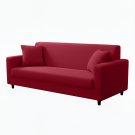 Anyseat 3-Seater Sofa Cover, Plain Rose Red, Elastic Stretch, Protective Slipcover
