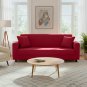 Anyseat 3-Seater Sofa Cover, Plain Rose Red, Elastic Stretch, Protective Slipcover