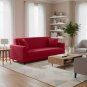 Anyseat 3-Seater Sofa Cover, Plain Rose Red, Elastic Stretch, Protective Slipcover