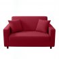 Anyseat 2-Seater Sofa Cover, Plain Rose Red, Elastic Stretch, Protective Slipcover
