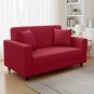 Anyseat 2-Seater Sofa Cover, Plain Rose Red, Elastic Stretch, Protective Slipcover
