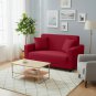 Anyseat 2-Seater Sofa Cover, Plain Rose Red, Elastic Stretch, Protective Slipcover