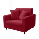 Anyseat 1-Seater Sofa Cover, Plain Rose Red, Elastic Stretch, Protective Slipcover