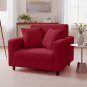 Anyseat 1-Seater Sofa Cover, Plain Rose Red, Elastic Stretch, Protective Slipcover