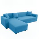 Anyseat 4-Seater Sofa Cover, Plain Blue, Elastic Stretch, Protective Slipcover Anyseat 4-Seater Sofa Cover, Plain Blue, Elastic Stretch, Protective Slipcover