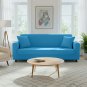 Anyseat 3-Seater Sofa Cover, Plain Blue, Elastic Stretch, Protective Slipcover