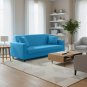 Anyseat 3-Seater Sofa Cover, Plain Blue, Elastic Stretch, Protective Slipcover