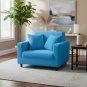 Anyseat 1-Seater Sofa Cover, Plain Blue, Elastic Stretch, Protective Slipcover