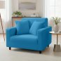 Anyseat 1-Seater Sofa Cover, Plain Blue, Elastic Stretch, Protective Slipcover