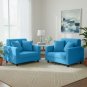 Anyseat 1-Seater Sofa Cover, Plain Blue, Elastic Stretch, Protective Slipcover
