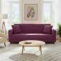 Anyhouz 3-Seater Sofa Cover, Plain Bean Paste Red, Elastic Stretch, Slipcover