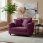 Anyhouz 1-Seater Sofa Cover, Plain Bean Paste Red, Elastic Stretch, Slipcover