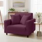 Anyhouz 1-Seater Sofa Cover, Plain Bean Paste Red, Elastic Stretch, Slipcover