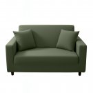 Anyhouz 2-Seater Sofa Cover, Plain Army Green, Elastic Stretch, Slipcover