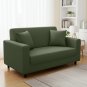 Anyhouz 2-Seater Sofa Cover, Plain Army Green, Elastic Stretch, Slipcover
