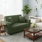 Anyhouz 2-Seater Sofa Cover, Plain Army Green, Elastic Stretch, Slipcover