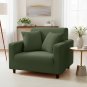 Anyhouz 1-Seater Sofa Cover, Plain Army Green, Elastic Stretch, Slipcover