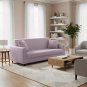 Anyhouz 3-Seater Sofa Cover, Plain Light Purple, Elastic Stretch, Slipcover