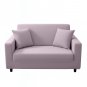 Anyhouz 2-Seater Sofa Cover, Plain Light Purple, Elastic Stretch, Slipcover