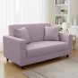 Anyhouz 2-Seater Sofa Cover, Plain Light Purple, Elastic Stretch, Slipcover