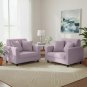 Anyhouz 1-Seater Sofa Cover, Plain Light Purple, Elastic Stretch, Slipcover