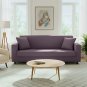Anyhouz 3-Seater Sofa Cover, Plain Purple, Elastic Stretch, Slipcover