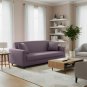 Anyhouz 3-Seater Sofa Cover, Plain Purple, Elastic Stretch, Slipcover