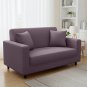 Anyhouz 2-Seater Sofa Cover, Plain Purple, Elastic Stretch, Slipcover