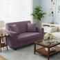 Anyhouz 2-Seater Sofa Cover, Plain Purple, Elastic Stretch, Slipcover