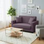 Anyhouz 2-Seater Sofa Cover, Plain Purple, Elastic Stretch, Slipcover