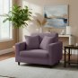 Anyhouz 1-Seater Sofa Cover, Plain Purple, Elastic Stretch, Slipcover