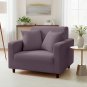 Anyhouz 1-Seater Sofa Cover, Plain Purple, Elastic Stretch, Slipcover