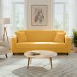 Anyhouz 3-Seater Sofa Cover, Plain Yellow, Elastic Stretch, Slipcover