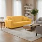 Anyhouz 3-Seater Sofa Cover, Plain Yellow, Elastic Stretch, Slipcover