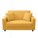 Anyhouz 2-Seater Sofa Cover, Plain Yellow, Elastic Stretch, Slipcover
