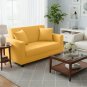 Anyhouz 2-Seater Sofa Cover, Plain Yellow, Elastic Stretch, Slipcover