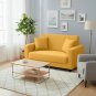 Anyhouz 2-Seater Sofa Cover, Plain Yellow, Elastic Stretch, Slipcover