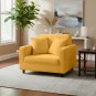 Anyhouz 1-Seater Sofa Cover, Plain Yellow, Elastic Stretch, Slipcover