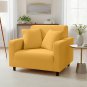 Anyhouz 1-Seater Sofa Cover, Plain Yellow, Elastic Stretch, Slipcover
