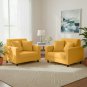 Anyhouz 1-Seater Sofa Cover, Plain Yellow, Elastic Stretch, Slipcover