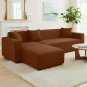 Anyhouz 4-Seater Sofa Cover, Plain Light Coffee, Elastic Stretch, Slipcover