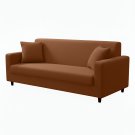 Anyhouz 3-Seater Sofa Cover, Plain Light Coffee, Elastic Stretch, Slipcover
