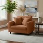 Anyhouz 1-Seater Sofa Cover, Plain Light Coffee, Elastic Stretch, Slipcover