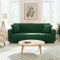 Anyseat 3-Seater Sofa Cover, Plain Green, Elastic Stretch, Protective Slipcover